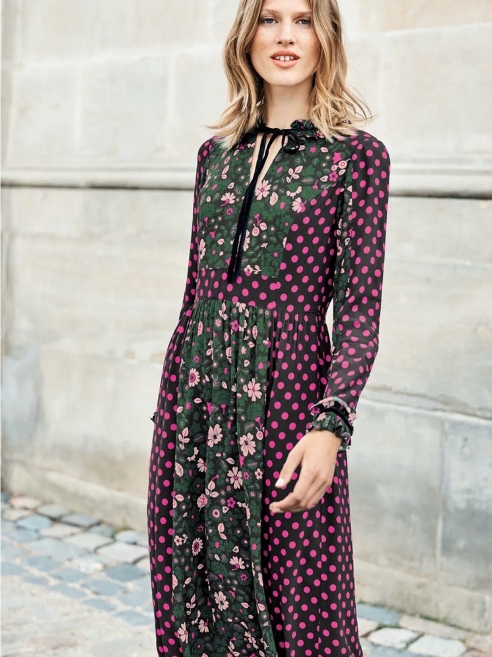 Boden Cecelia Blogger Favorite Pink Polka Dot Floral Boho Chic Cottage Fairy 14